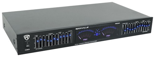 Rockville REQ20 19" Rack Mount Pro Dual 10 Band Graphic Equalizer EQ w/VU Meters - Picture 2 of 10