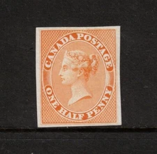 Canada #8TCi Very Fine Plate Proof In Orange Yellow On India Paper