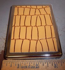 Metal Cigarette Case, Money or Credit card case, NEW, tan cover Beautiful Design