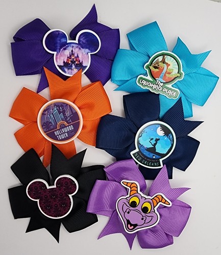 Character Amusement Park Ride Themed 3" Hair Bow Lot Of 6 - Picture 3 of 7