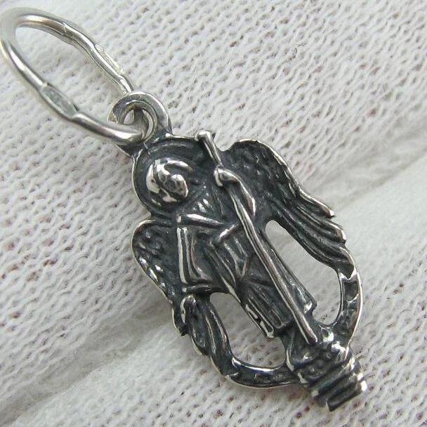 925 Sterling Silver Pendant Necklace Angel Guardian Wings Cross