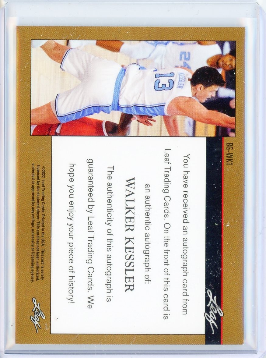 202122 Leaf Memories WALKER KESSLER Green Autograph AUTO RC Rookie 47/