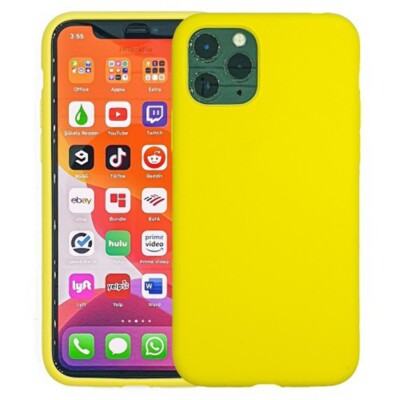 Liquid Silicone Gel Rubber Shockproof Case for iPhone 11 YELLOW