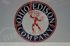 Reddy Kilowatt NEW 12" OHIO EDISON DIE CUT HEAVY-THICK ELECTRICIAN GIFT SIGN