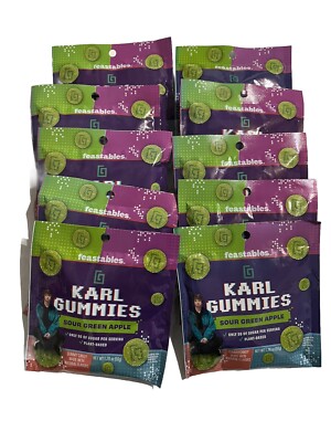 MR BEAST FEASTABLES KARL GUMMIES Sour Green Apple 10 Packs 1.76 Oz Best  09/2025