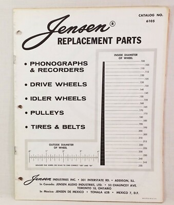 Jensen Replacement Parts Catalog No. 6105 &amp; Price List | eBay