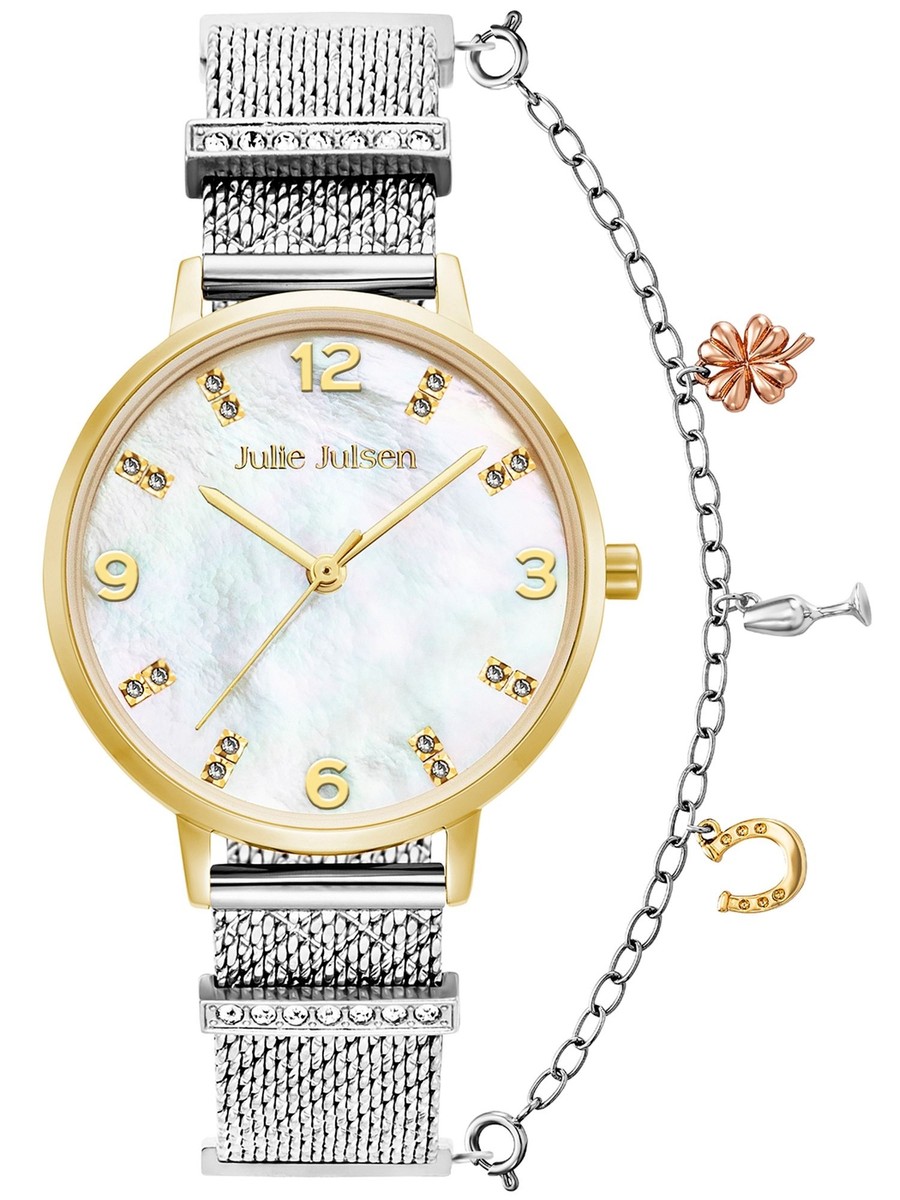 Julie Julsen JJCG28642-4 Women's Charms Carrier Shamrock Glass Horseshoe