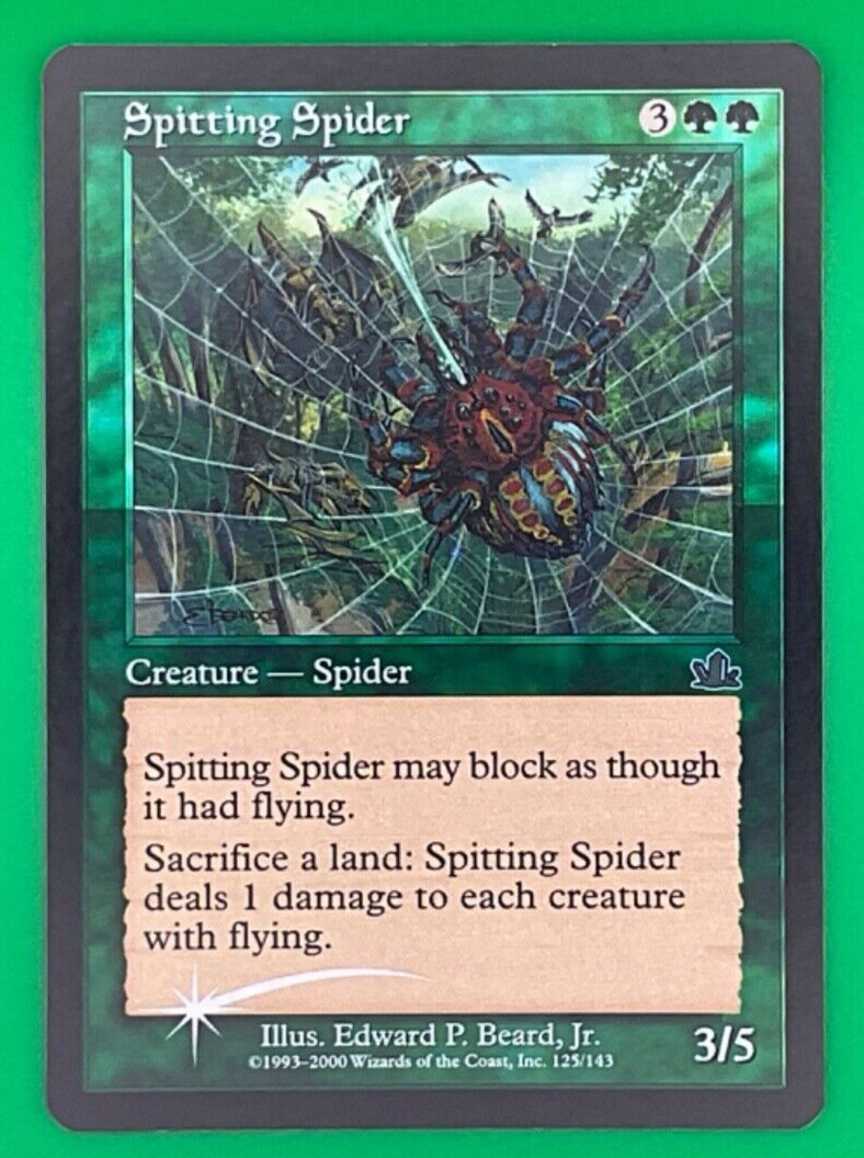 MTG - FOIL Spitting Spider - Prophecy - NM - Unplayed Cond - Rare - MAGIC CARD