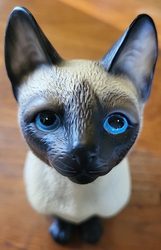 Estatuilla de gato siamés de cerámica de colección 8,5" Harvey Knox arte global Japón 1983 bonita - Imagen 8 de 8