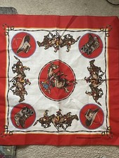 Vintage SOUTHWESTERN Cowboy w HORSE BANDANA Western Hankie