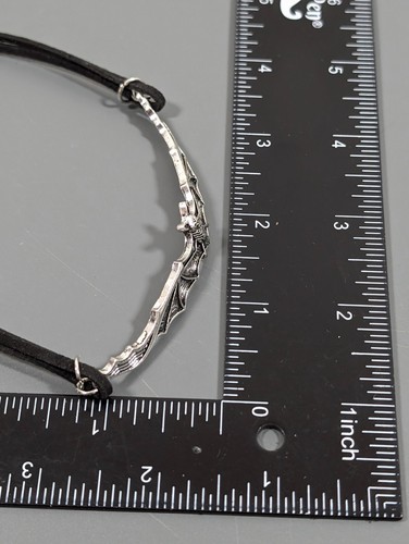 Gothic Black Cord Bat Choker Necklace Cosplay Halloween 14 in - Picture 8 of 8