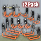 12 Pack Steel Garage Storage Utility Double Hooks Wall Organizer Tool Hanger