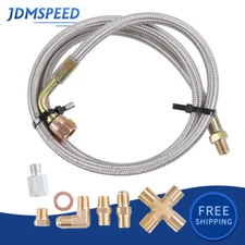 41" TURBO 90 Degree Oil Feed Line Kit T3 T4 T70 T60 T04E GT45 GT35 1/8 NPT -4AN