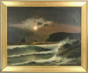 Antique Oil Painting 1800's 19c Cape Ann Gloucester Rockport Hudson River School