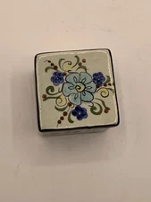 Vintaga Tonala Mexico Square Trinket Box