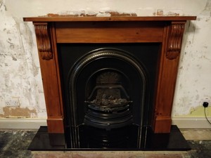 Victorian Style Cast Iron Fireplace With Surround Granite Hearth And