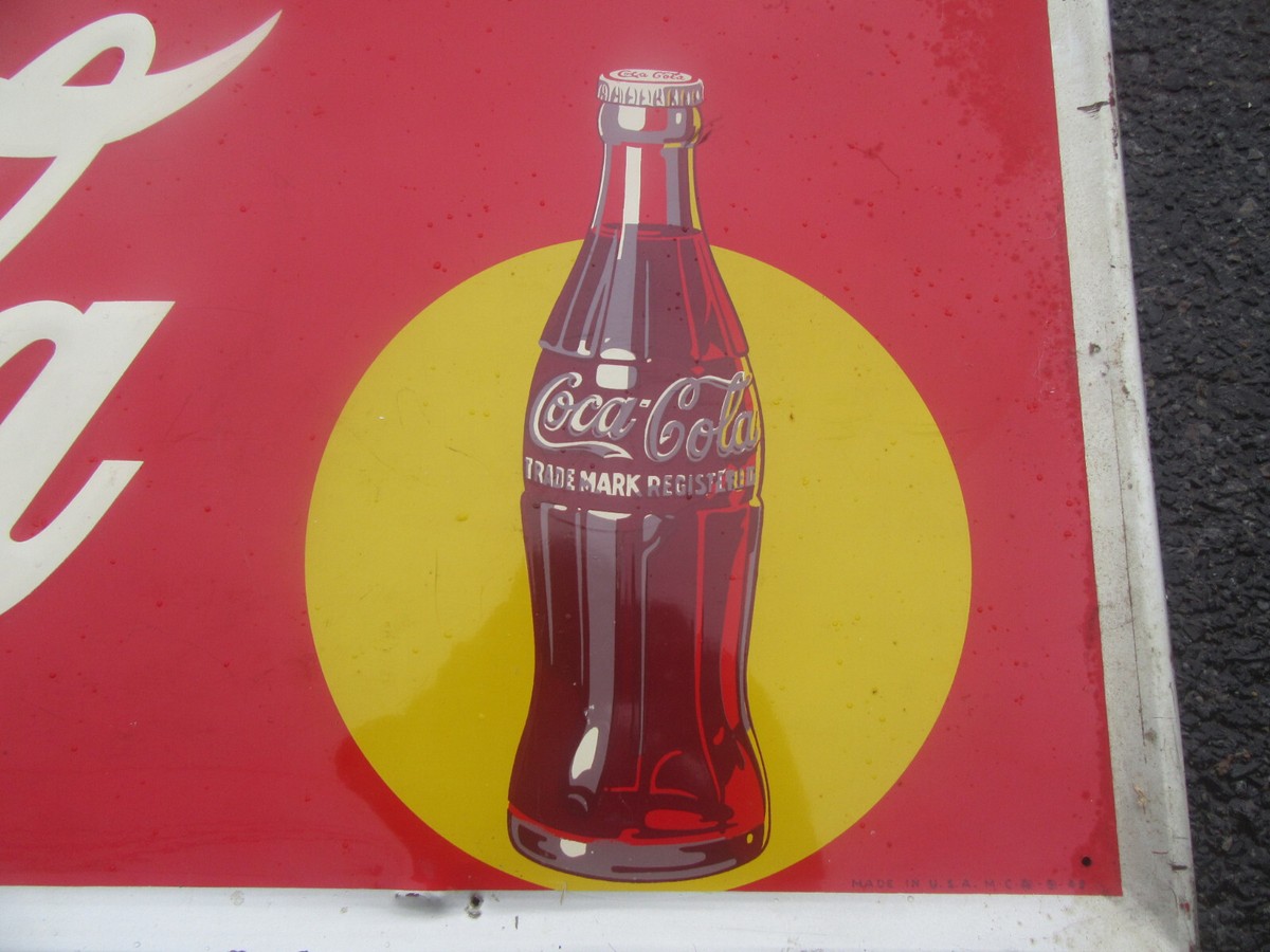 1940’s USA コカコーラ 1940's Coca-Cola Enamel? Porcelain? MCA Tin Sign 54