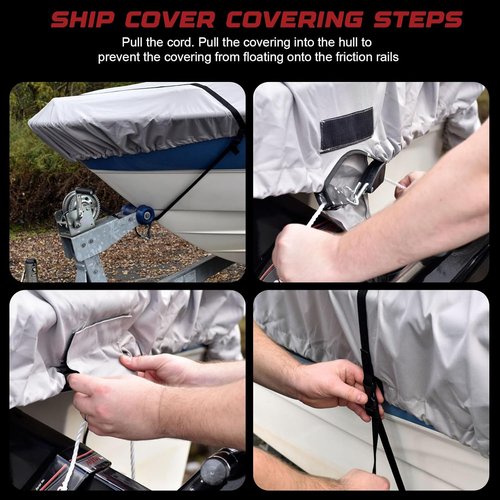 Jon Boat Cover Waterproof Heavy Duty Marine Grade UV Resistant Trailerable Boat - Picture 9 of 9