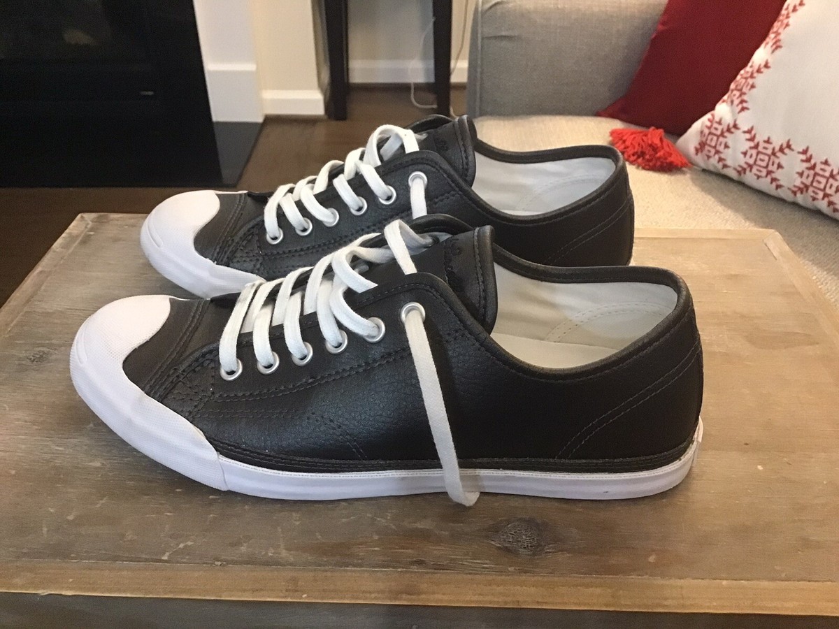 WOMENS CONVERSE JACK PURCELL LP OX LEATHER BLACK 158041c SIZE 8.5