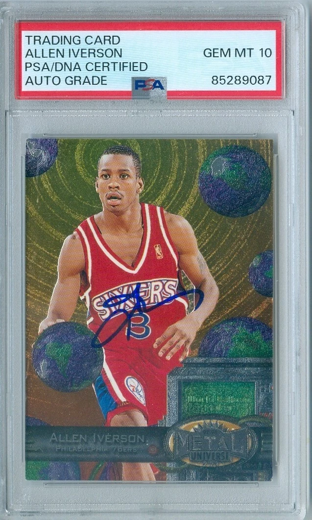 SkyBox Allen Iverson Basketball Autographed Sports Trading Cards