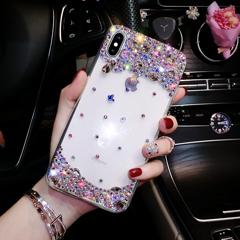 Custodia Posteriore Di Lusso Crystal AB Iridescent BLING Per IPhone 17 16 15 14 13 12 Air Pro Max Plus Realizzata Con Cristalli Swarovski, Cover Posteriore Con Strass - Italia - Foto 6