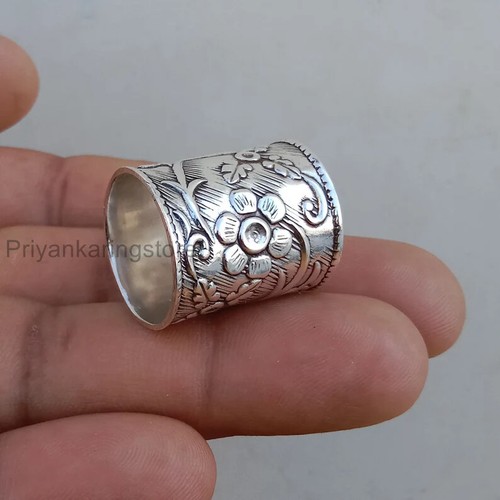 925 Sterling Silver Band Ring, Handmade Band Ring, Band Ring Silver, Boho Ring, - Picture 5 of 6