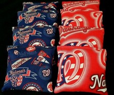 8 CORNHOLE BEAN BAGS made w Washington Nationals fabric ACA Regulation Toss Game