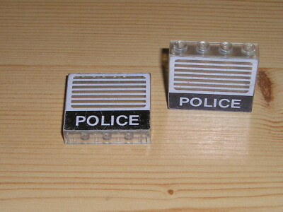 Lego 2 x Panel 4215apx2 1x4x3 schwarz geschlossene Noppe 6884