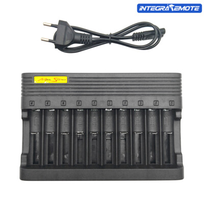 USB 10slots Li-ion 4.2V Battery Charger For 16340/14500 Rechargeable Batteries