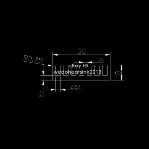 10 piezas disipador térmico extruido 8*30*8 mm aluminio 8x30x8 mm para DIP - Imagen 3 de 4