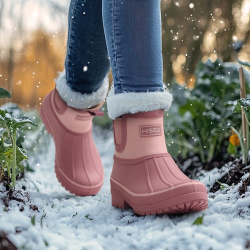 HISEA Women Winter Duck Rain Boots Waterproof Fleece Lined Hiking Snow Work Boot - Picture 29 of 41