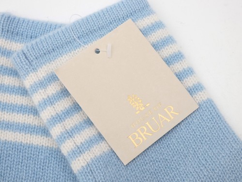 House of Bruar Scarf Gloves Set Cashmere Blue White One Size BNWT - Picture 7 of 8