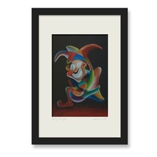 Bild 30 x 21cm gerahmt Kunstdruck handsigniert " Harlekin" Andrey Shcheglov