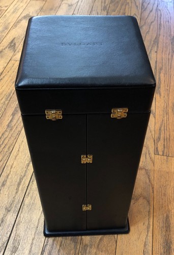 Beautiful Black Leather & Velvet BVLGARI Presentation Showcase Box / Case - Picture 6 of 10