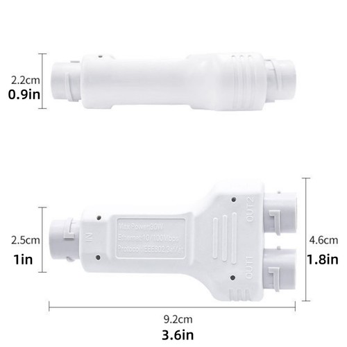 100mbps 1 in 2 out POE Repeater W/3set Waterproof Parts IEEE802.3af/at - Picture 13 of 13