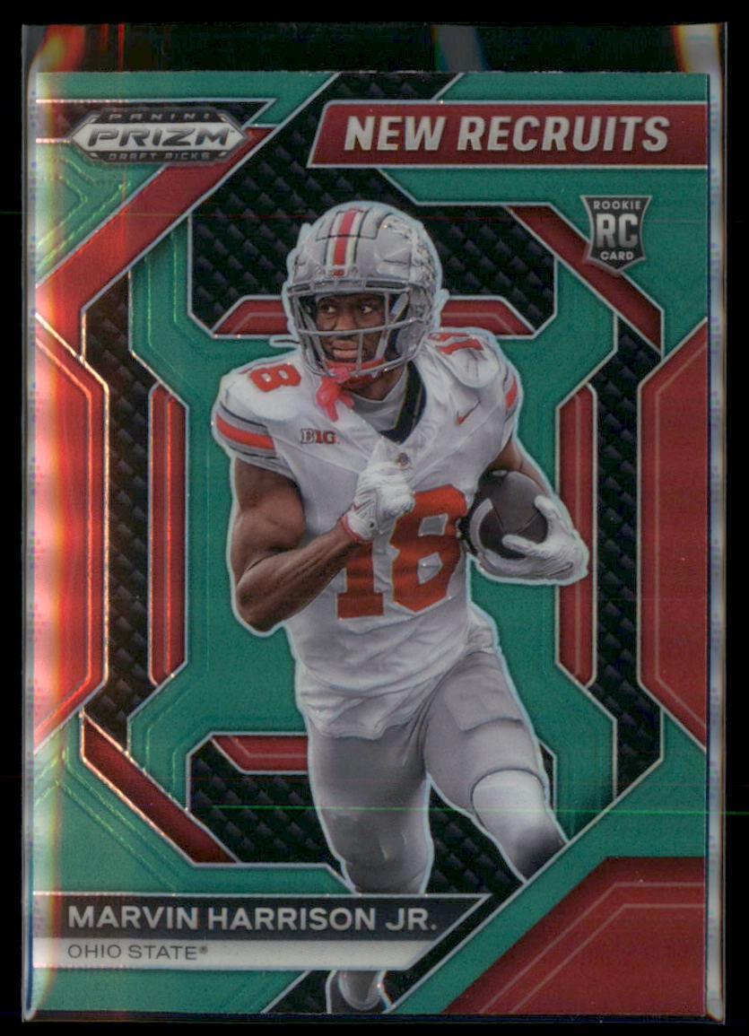 2024 Panini Prizm Draft Picks #NR-MHJ Marvin Harrison Jr. New Recruits Green RC