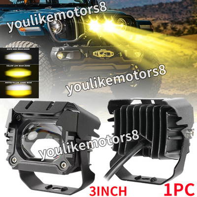 1X 3inch LED Work Light Bar Cube Pods Offroad Driving Fog Lamp Spot Amber White