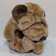 Vintage 1986 Plush Puppy Dog Stuffed Animal Brown Korea Soft Toy Rare 1816
