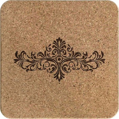 Quadratischer Korkuntersetzer/Topfständer ''Victorian Design Line Art'' (TR00029370)