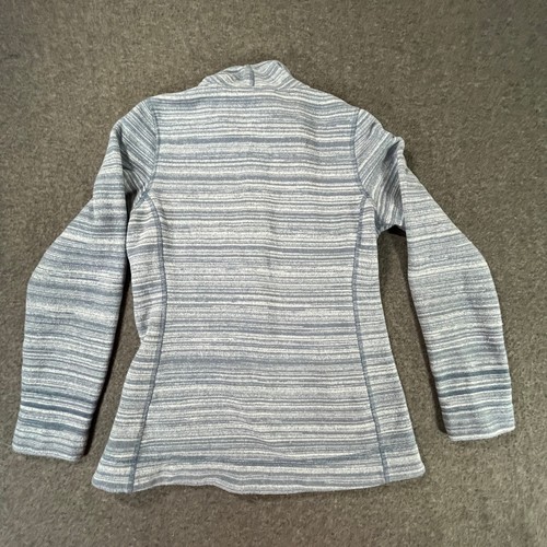 The North Face Womens M Full Zip Fleece Jacket Blue Striped Soft Sherpa Style - Picture 5 of 6