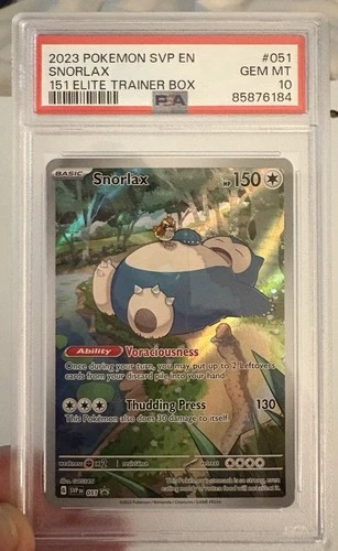 2023 POKEMON SVP EN BLACK STAR PROMO 151 ELITE TRAINER BOX #051 SNORLAX PSA 10