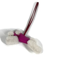 HERMES terrier dog dog Buddy key holder Bag Charm Anyo Miro / fur pink Unused