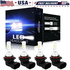 9006 9005 LED Headlight KIT Combo Bulbs 10000K High Low Beam Super Bright White