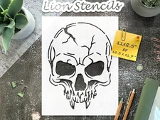 Detailed Skull Stencil Design for Unique Crafting Projects - StencilAir