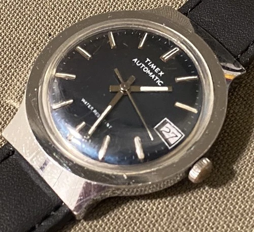 Vintage 1978 Timex Men’s Automatic Mechanical Watch Nice Blue Dial & Date