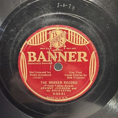 Johnny Johnson And His Orch.   The Broken Record / A Beautiful Lady In Blue -VG+
