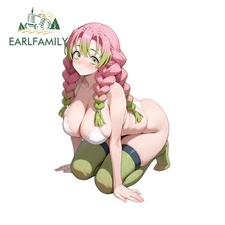 EARLFAMILY 5.1" Mitsuri Kanroji Car Stickers Artistic Windshield SUV JDM Decals