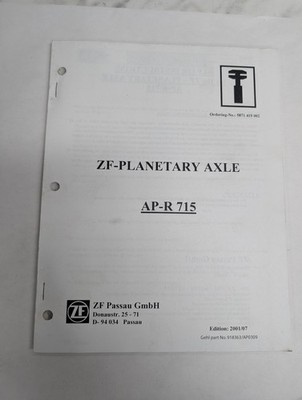 ZF PASSAU GMBH ZF-PLANETARY AXLE AP-R 715 GEHL #918363/AP0309 SERVICE MANUAL