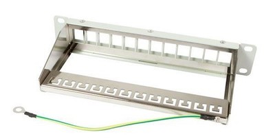 Patch Panel 12xTP,CAT6A, incl.Keystone Slim-line, 10'', Lichtgrau