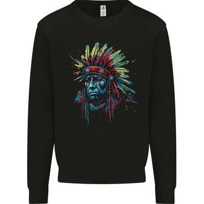 Native American Dämon Indianer Biker Kinder Sweatshirt Jumper